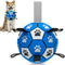 Dog Ropes Toys Soccer Ball with Straps, Interactive Tug of War Toy, Durable Dog Balls for Small & Medium Dogs - Blue &