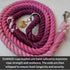 DJANGO Cotton Rope Dog Leash, 5 FT Ombre for Small Medium Large Dogs, Custom Colors, Gold and Silver Hardware