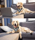 Christmas Plaid Dog Bandana with Button - Fall Dual Layer Scarf Soft Cotton Triangle Bib for Small Medium Large Dogs