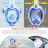 Kids Snorkel Mask, Full Face 180° Panoramic View, Anti-Fog Diving Gear for Ages 4-15, Dry Top