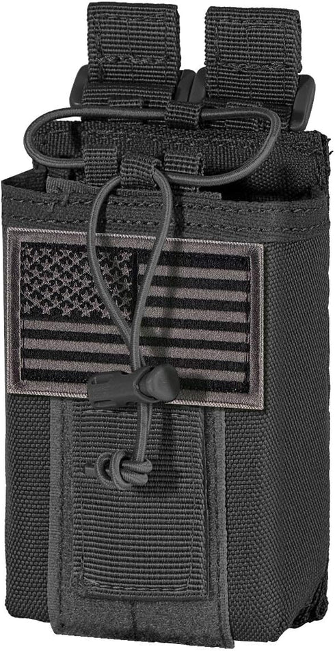 IronSeals Tactical Molle Adjustable Interphone Storage Bag, Outdoor Sports Radio Pouch for Two Ways Walkie-Talkie