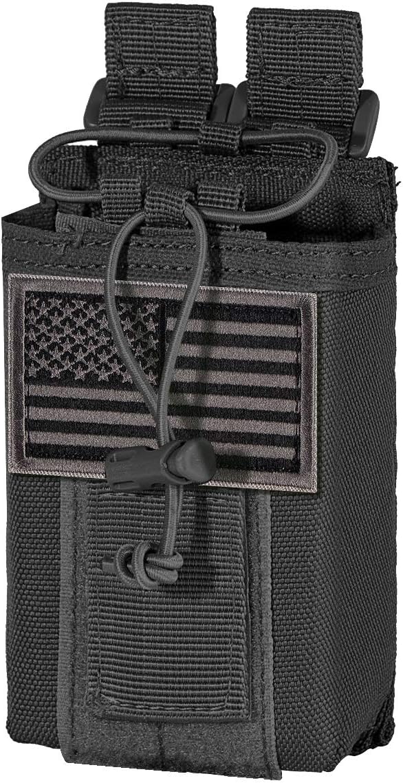 IronSeals Tactical Molle Adjustable Interphone Storage Bag, Outdoor Sports Radio Pouch for Two Ways Walkie-Talkie