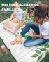 ZFUNCING 108x84in Watercolor Green Leaves Farm Wood Outdoor Waterproof Sandproof Picnic Blankets with Stakes