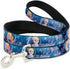 Buckle-Down Pet Leash - Frozen Elsa the Snow Queen Poses/Snowflakes, 4 Feet Long, 1.5" Wide
