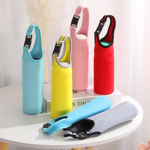 2pcs 15.5-20oz uxcell Neoprene Carrier Water Bottle Sleeve, Insulated Water Glass Bottle Carrier Bag Collapsible Drink