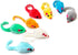 CHIWAVA 60PCS Furry Cat Toy Mice Rattle, Small Mouse Kitten Interactive Play Assorted Colors
