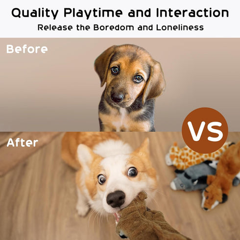 5 Nocciola Dog Squeaky Toys, PCS Crinkle Plush Dog Toys, No Stuffing Dog Toys for Small Medium Large Dogs, Stuffless