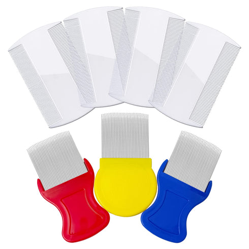 Lice Comb Flea Comb Set for Cats and Dogs, Metal Fine Tooth Comb to Remove Tear Marks, Dandruff, and Hair