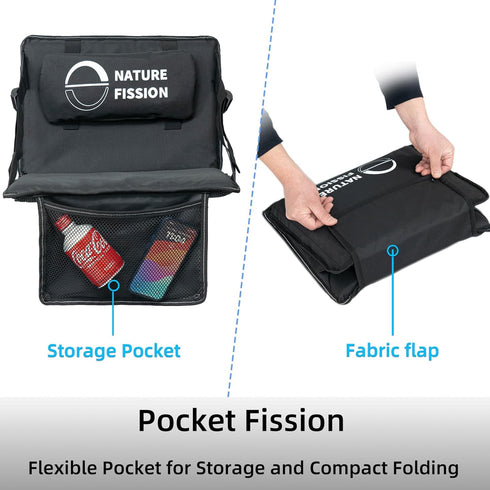 NATUREFISSION Non Metal Stadium Seat with Back and Lumbar Support and Padded Cushion Foldable and Portable Perfect