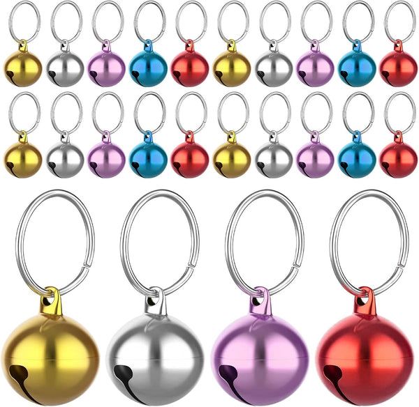 Pet Bells for Dog Cat Collar, 24 Sets of Stainless Steel Anti-Lost Training Bells, Suitable for Pet Pendant Accessories