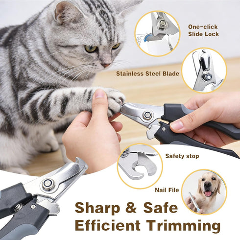 Generic Cats,8-in-One Set,Includes Set,Hair Pet Grooming Tools Kit for Dogs and Home Pet Grooming Safety Scissors