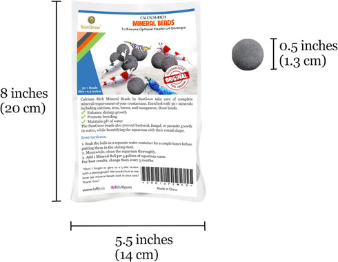 SunGrow Shrimp Balls, Calcium-Rich for Successful Shedding, Vibrance, Cool Décor with Wellness Benefits
