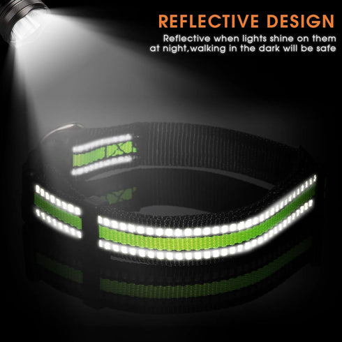 Weewooday 3 Pieces Reflective Dog Collar, Nylon Adjustable Quick Release Pet Collars for Dogs (Large)