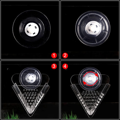 WEAVERBIRD Acrylic V-Shape Cone Red Worm Feeder with Suction Cup for Shrimp Fish Tank Feeding