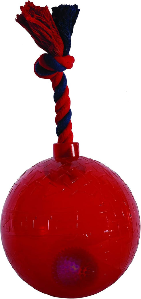 ZEUS Spark Tug Ball with Flashing LED, Large Dog Toy, Blue, 6.7 in, 98086, Orange