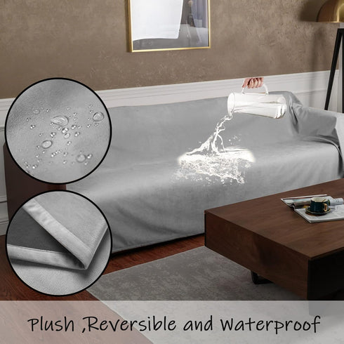 Ameritex Reversible Pet Bed Blanket - 100% Waterproof Velvet, Super Soft for Sofa and Bed