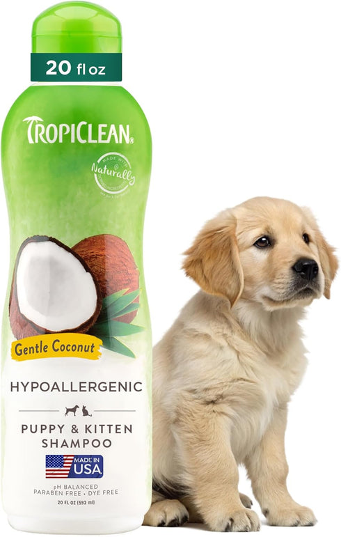TropiClean Gentle Puppy Shampoo, Dog Shampoo for Allergies & Sensitive Skin, Made