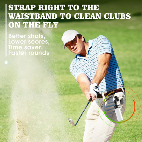 Pro Golf Club Cleaner Brush with Golf Groove Sharpener Tool, 8 Inches Water Brush with Clip