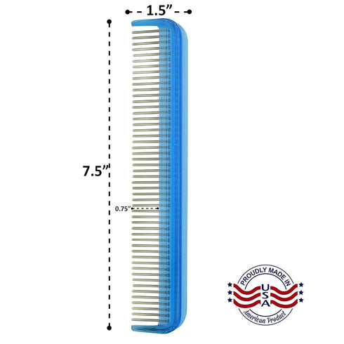 Pet comb for easy mat removal - silky smooth rotating teeth untangles without causing pain to pets. (7" Ocean Blue)