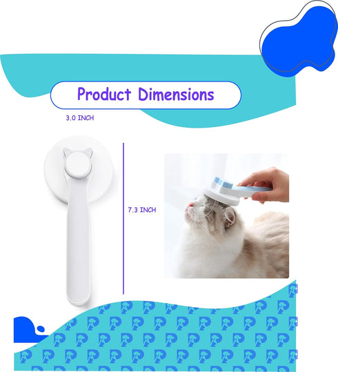 Self-Cleaning Cat and Dog Grooming Brush, Efficient Fur Removal, Ergonomic Design for All Coat Types (Gray)