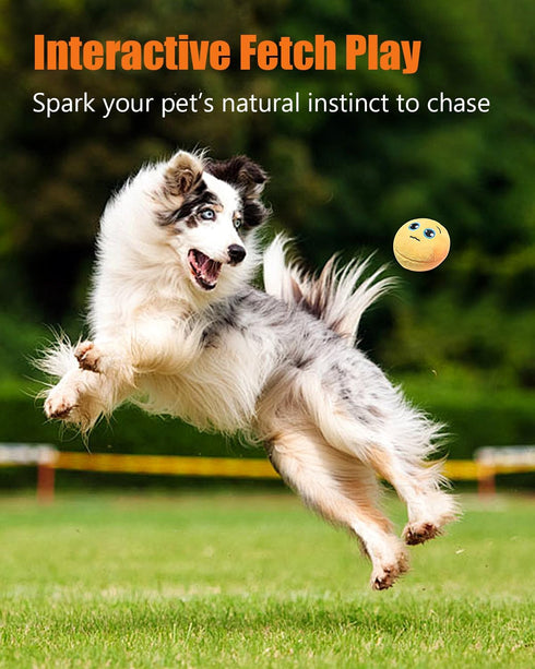 (4 Pack) Squeaky Dog Toys, Stuffed Plush Puppy Toy Balls to Keep Them Busy, Interactive Funny Pet Ball with Squeaker