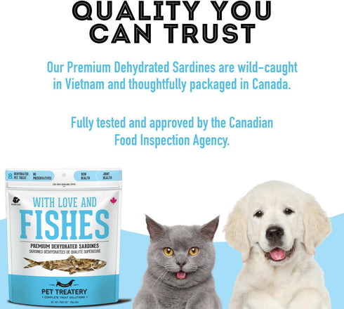 Sardines for Dogs & Cats (7.4 oz, Pack of 1) - Dehydrated Single Ingredient All Natural Dog Treats