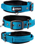 SparklyPets Heavy Duty Dog Collar with Handle for Medium and Large Dogs, Reflective Stitches, Soft Handle (Medium, Blue)