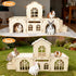 Chinchillas BWOGUE Extra Large Wooden Rabbit Hideout Castle, Detachable Bunny Castle for Rabbits Guinea Pigs, Sturdy
