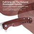 Wood Handle Pocket Knife, 2.9in 8Cr13MoV Stainless Steel Blade, EDC Knife for Hunting, Camping, Hiking, 6.5in