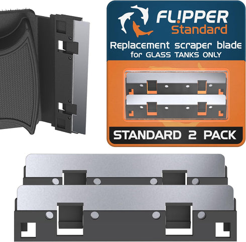 FL!PPER Standard Aquarium Algae Remover for Fish Tank Cleaner, Pack of 2 Replacement Blades