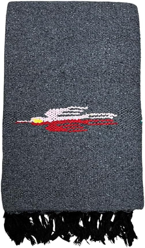 Thunderbird Heavyweight Yoga Blanket or Throw - Charcoal (Dark Grey/Black), Made for Yoga!