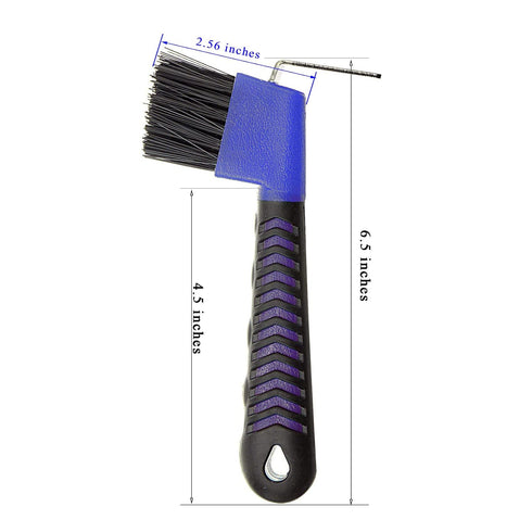 Horse Hoof Pick Brush with Soft Touch Handle, Royal Blue