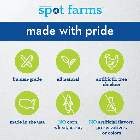 Spot Farms Chicken Apple Sausage, Healthy All Natural Dog Treats, Human Grade, Made in USA, 12.5 oz