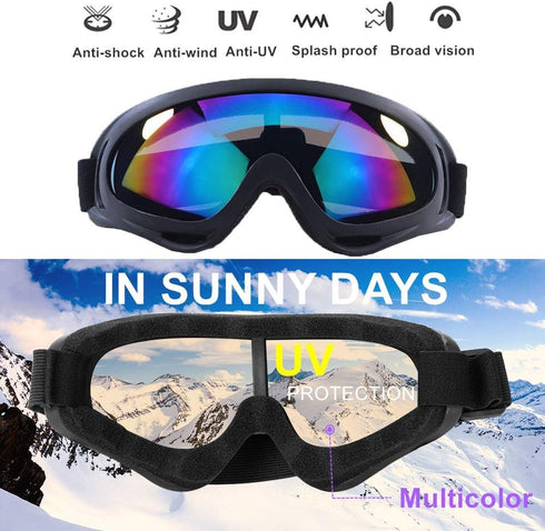 Ski Goggles Pack of 4 - Snowboard Motorcycle Tactical Combat Military Glasses