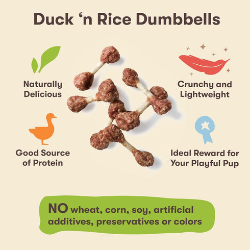 Pet 'n Shape Duck 'n Rice Dumbbells Dog Treats, 3 Ounce