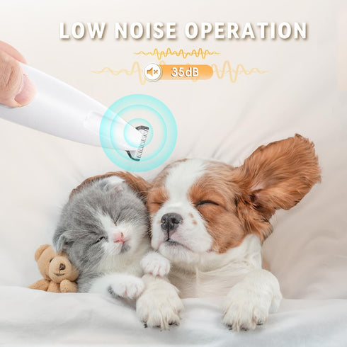 2026 Trimmer, Trimmer IP68 Trimming New Pet Precision Dog Paw with LED Light, Low Noise, Waterproof, Dual-Speed Motor