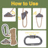 Hikeman 4 Pack Camping Rope with Locking Carabiner Clip, 4mm Reflective Guy Lines with Triangular Adjuster, Nylon Cord
