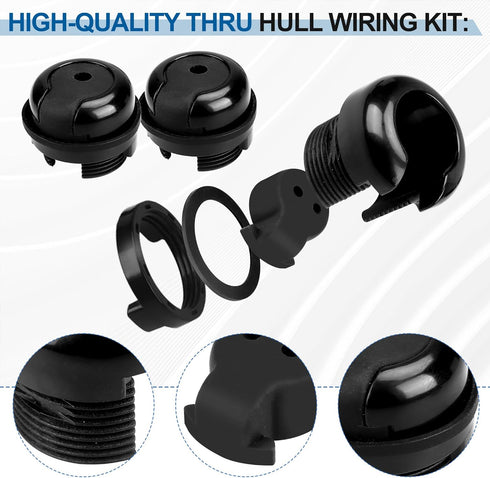Through Hull Wiring Kit for Kayaks, Kayak Wiring Kit for Device Battery, Fish Finders, Motors, Lighting Kits Kayak