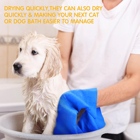 Tatuo 3 Pieces Pet Absorbent Towel, Quick Drying Dog Bath Towel, Machine Washable for Any Size Pets