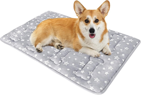 Soft Dog Crate Mat (30" X 19"), Cute Prints, Personalized Anti-Slip Kennel Pad, Machine Washable
