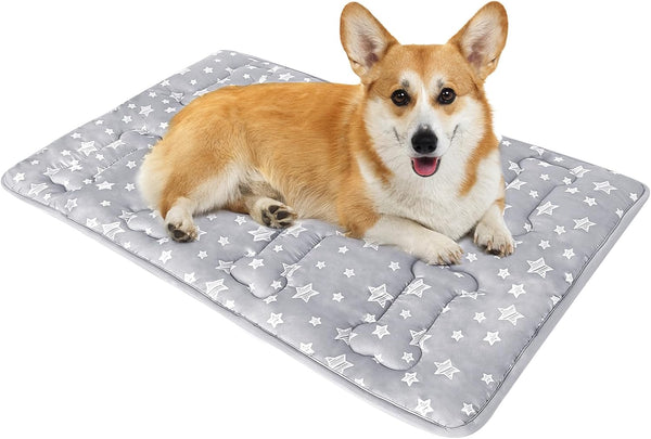 Soft Dog Crate Mat (30" X 19"), Cute Prints, Personalized Anti-Slip Kennel Pad, Machine Washable