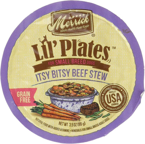 3.5-Oz Dogs12 Merrick Lil's Plates Grain Free Wet Food for Small Breed Cans - Itsy Bitsy Beef Stew