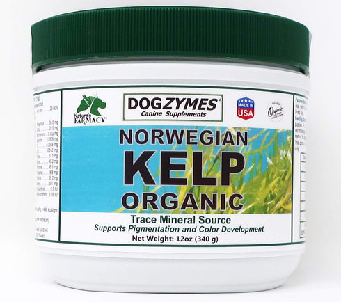 Dogzymes Organic Norwegian Kelp for Pets, Rich in Iodine to Support Gland Function, Especially The Thyroid (12 ounce)