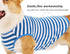 WEONE Striped Cotton Dog Shirt, Breathable Soft Basic Clothes for Small Medium Large Boy Girl Dogs, Black Blue L