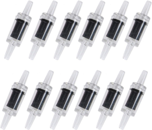 Aquarium Air Tubing Accessories Non-Return Valves, Check Valve for 3/16 '' Fish Tank Air Line (Black, 12 pcs)