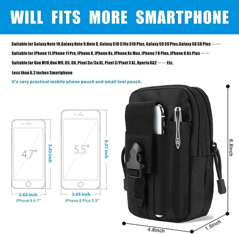 Belt Pouch, Tactical Molle Phone Pouch EDC Utility Pouches Waist Bag, Small Cell Phone Holster Gear Tool Gadget Pocket