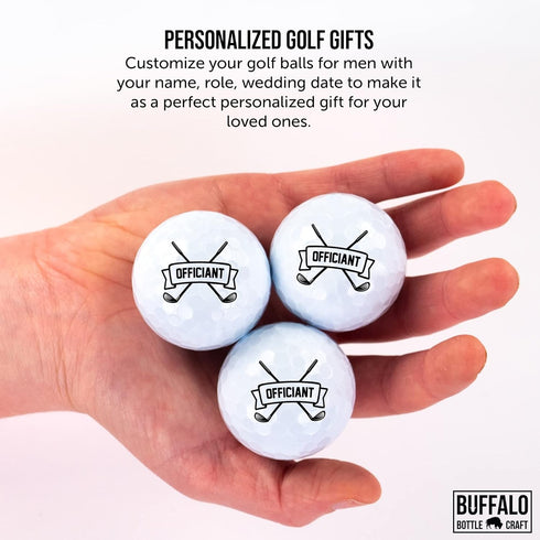 Wilson Sleeve of 3 Personalized Golf Balls for Men, Custom Design for Groomsmen, Officiant, Best Man, Father of The