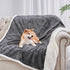 Qeils Dog Blankets for Small Dogs, Waterproof Cat Blanket, Washable Sherpa Fleece Puppy Blanket, Dark Grey (30"X40")