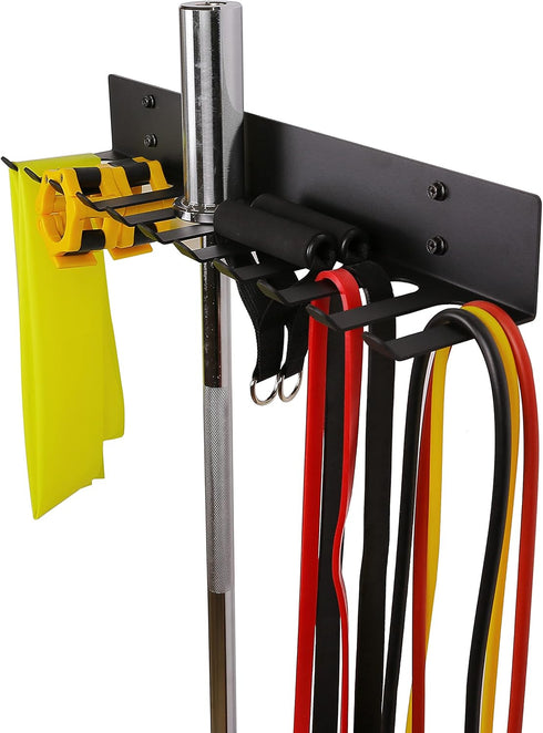 Multi-Purpose Storage Rack, Resistance Bands Rack Gym Storage, Heavy Duty Rack with 11 Hooks for Bands, Straps, Tools