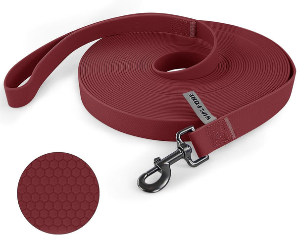 9m Dark Red Heavy Duty Training Dog Leash with Anti-Slip Handle, Waterproof for Outdoor Activities